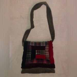 Walker Mountain Crafts vintage velour patchwork handbag